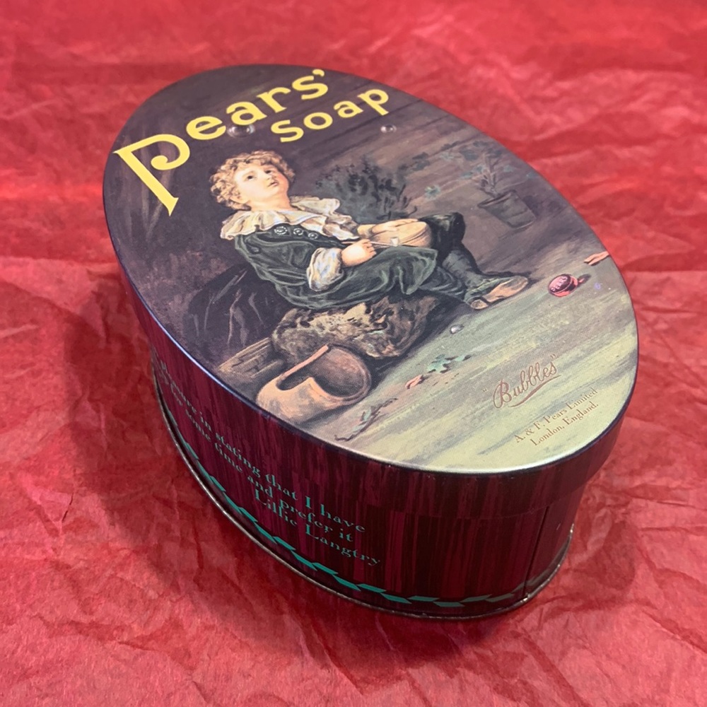 Vintage pears’ oval tin